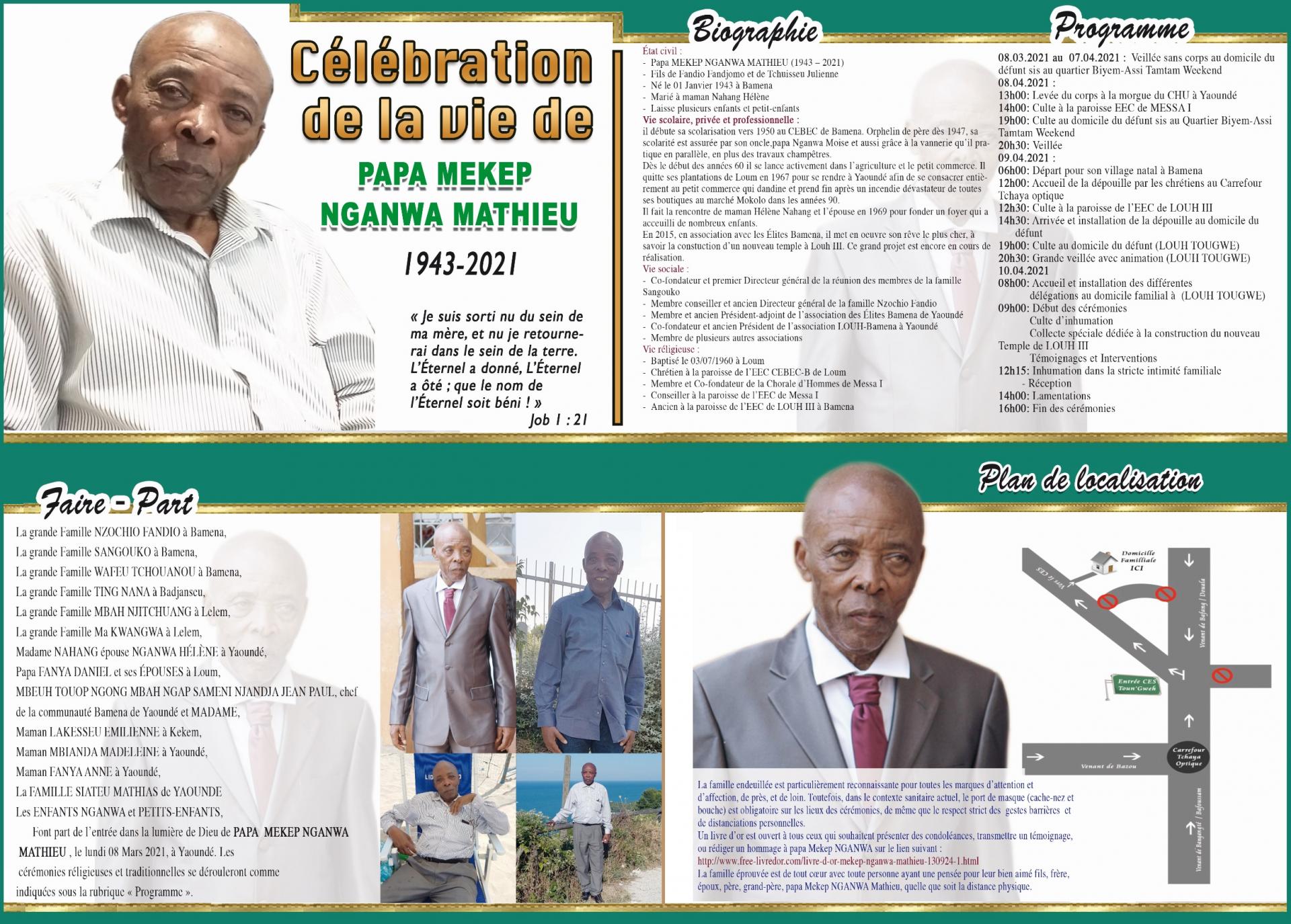 Faire part papa mekep nganwa mathieu