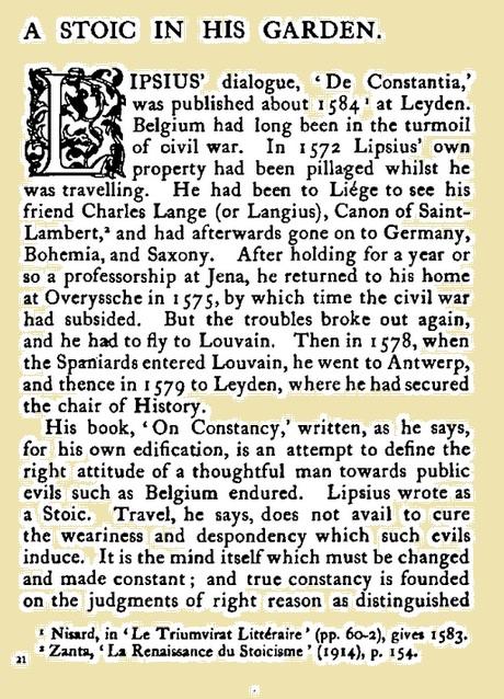 A stoic in his garden histoire de la visite de juste lipse a charles langius et pillage de son domicile pendant son voyage