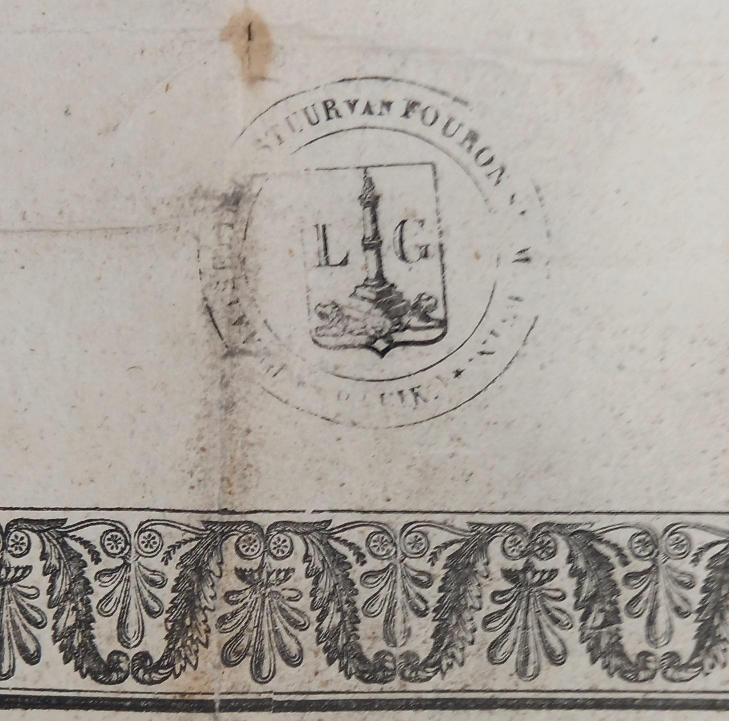 Acte cachet communal et bordure inferieure
