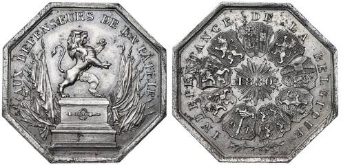 Belgique indep medaille 1830 1833 pile et face