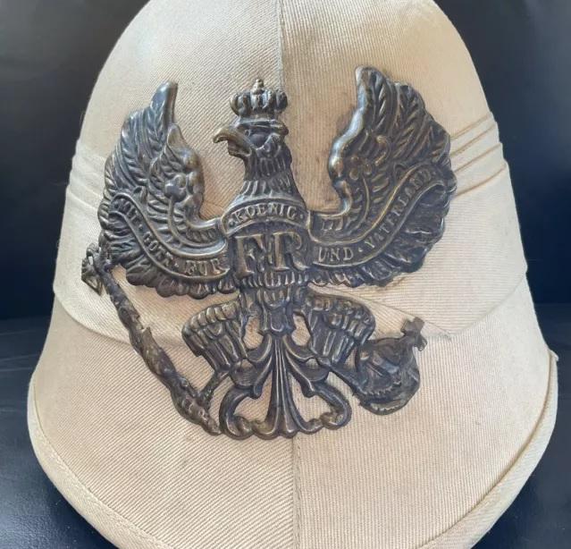Casque colonial allemand avec aigle imperial prussien