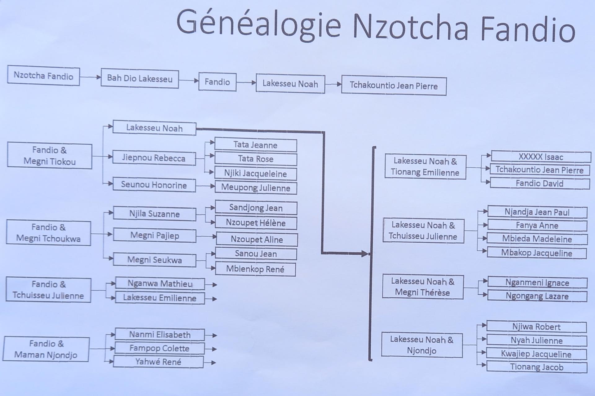 Genealogie ascend et descend nzotcha fandio