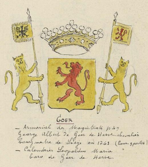 Goer de herve bourgm lg 1763 lohest cfr grandjean et de limbourg