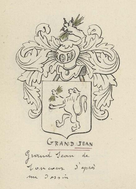 Grandjean de toncour d apres un dessin p 304 petit armorial liegeois lohest p322 323