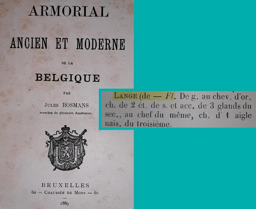 Lange de flandre armorial jules bosmans 1889