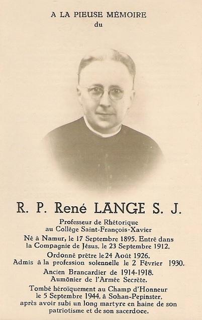 Lange rene aumonier resistant fusille 1944