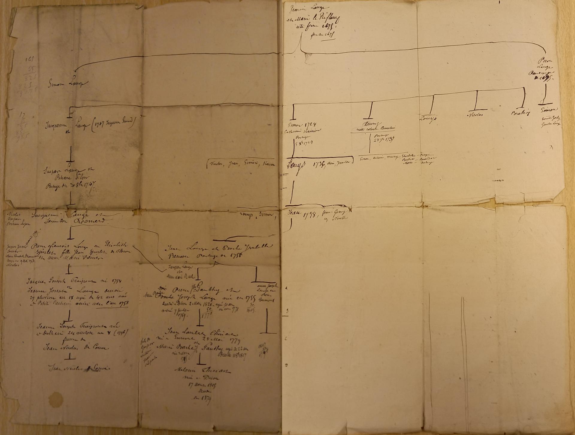 Lange tableau genealogique danet des longrais