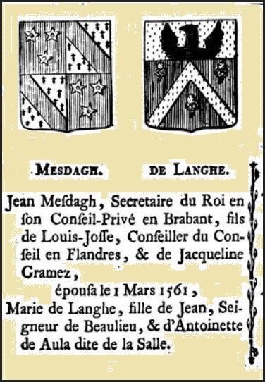 Langhe de mesdagh blasons mariage 1561