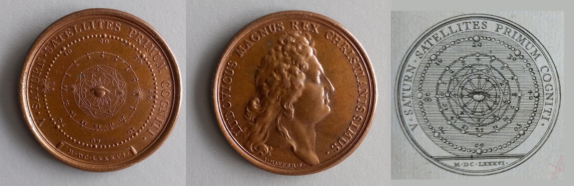 Louis xiv medaille 1686 satellites saturne