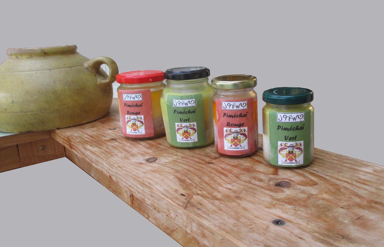 Piment pour la famille etiquete en ecriture akauku