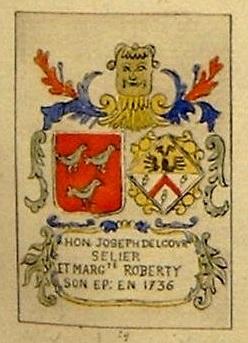 Roberty marguerite epouse delcour 1736 blason plafond soumagne